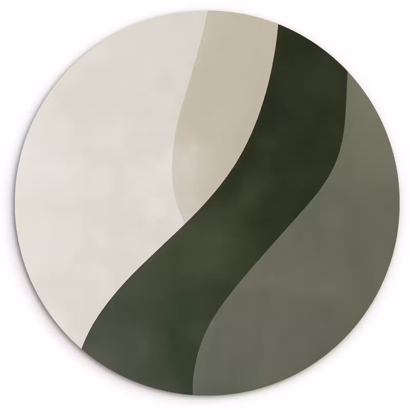 Muurcirkel - Japandi - Groen - Abstract - Modern — 1