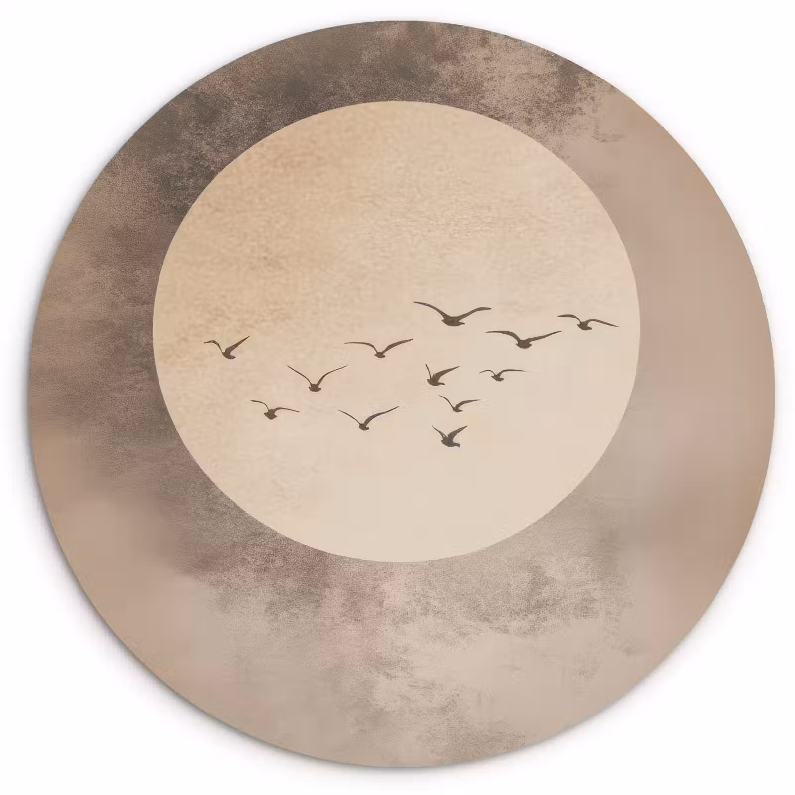 Muurcirkel - Vogel - Beige - Japandi — 1