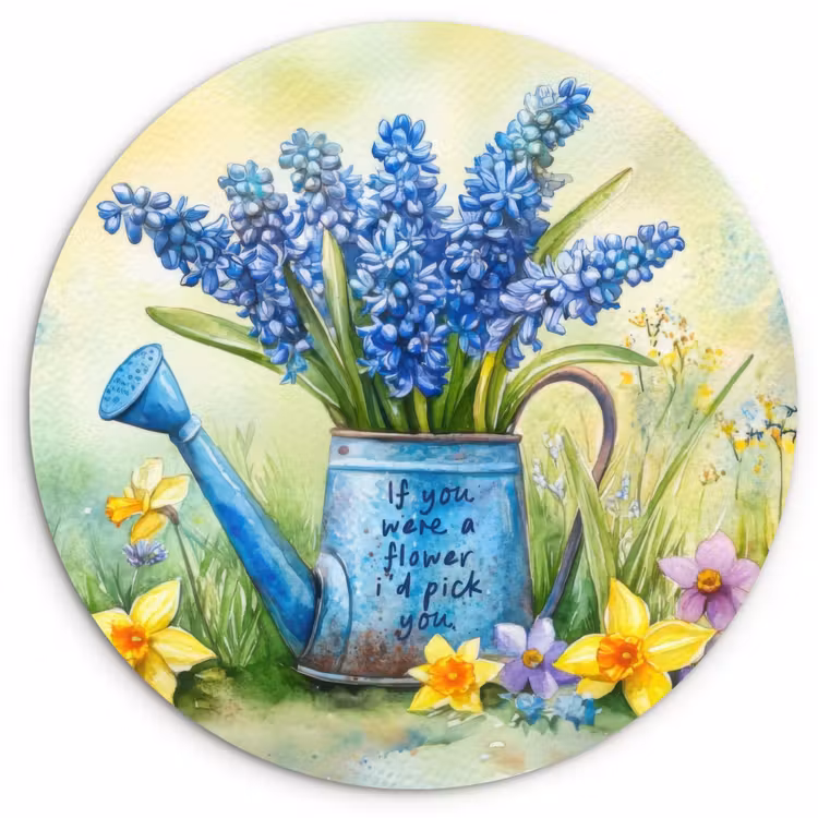 Muurcirkel - Lavendelbloemen - Quote - Gieter — 1