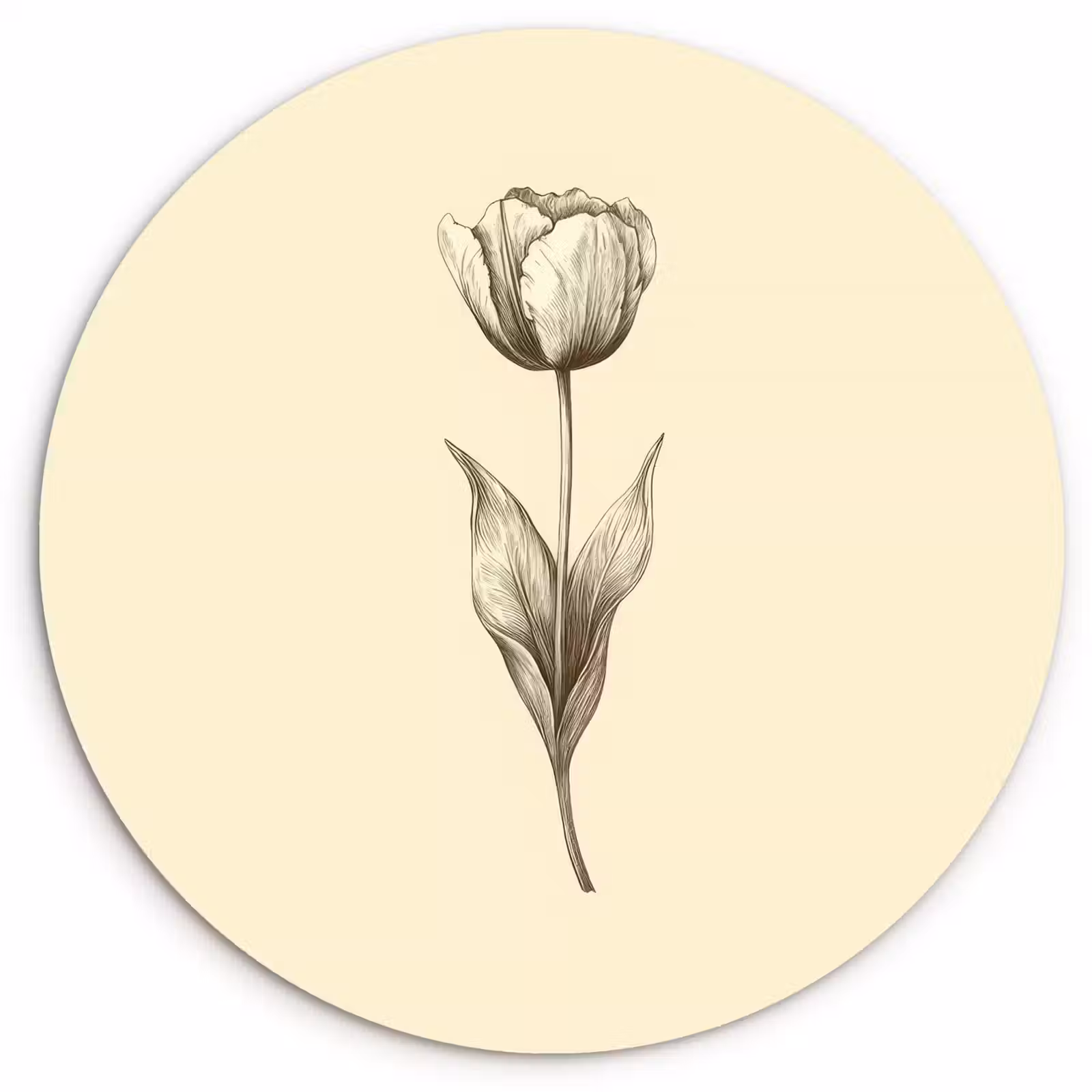 Muurcirkel - Illustratie - Tulp - Zwart — 1