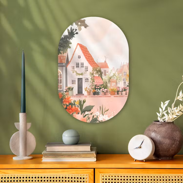 Muurovaal - Bloemen - Huizen - Dorp — 3