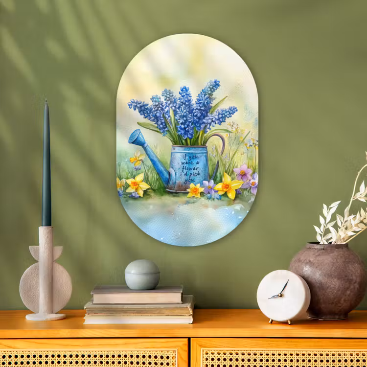 Muurovaal - Lavendelbloemen - Quote - Gieter — 1