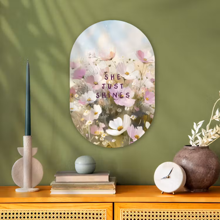 Muurovaal - Quote - Bloemen - Schilderachtig — 1
