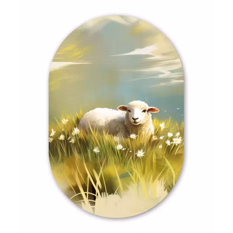 Muurovaal - Schaap - Weide - Groen — 2
