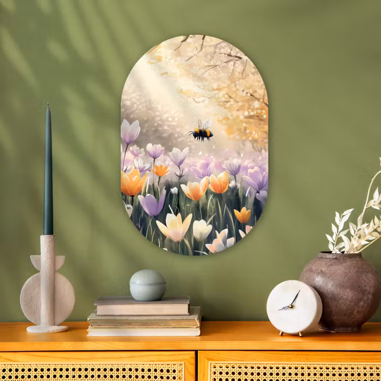 Muurovaal - Viooltjes - bij - Zonlicht — 1