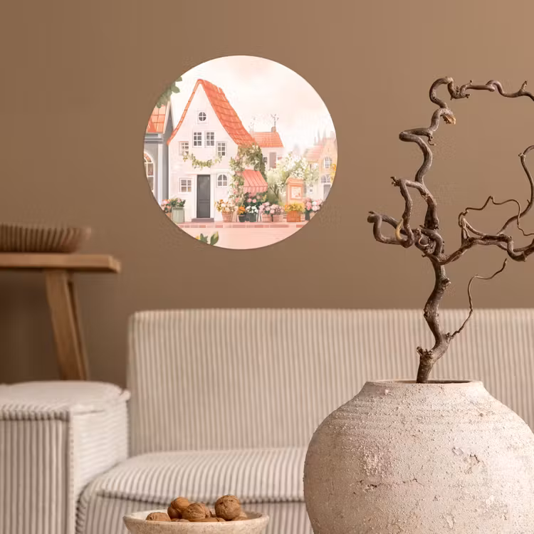 Behangcirkel - Bloemen - Huizen - Dorp — 2