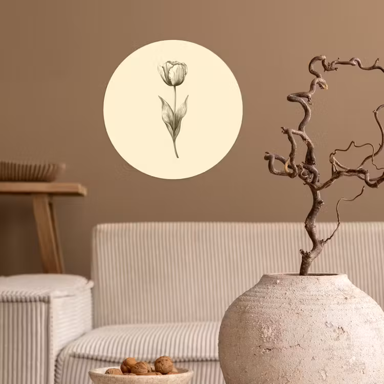 Behangcirkel - Illustratie - Tulp - Zwart — 2