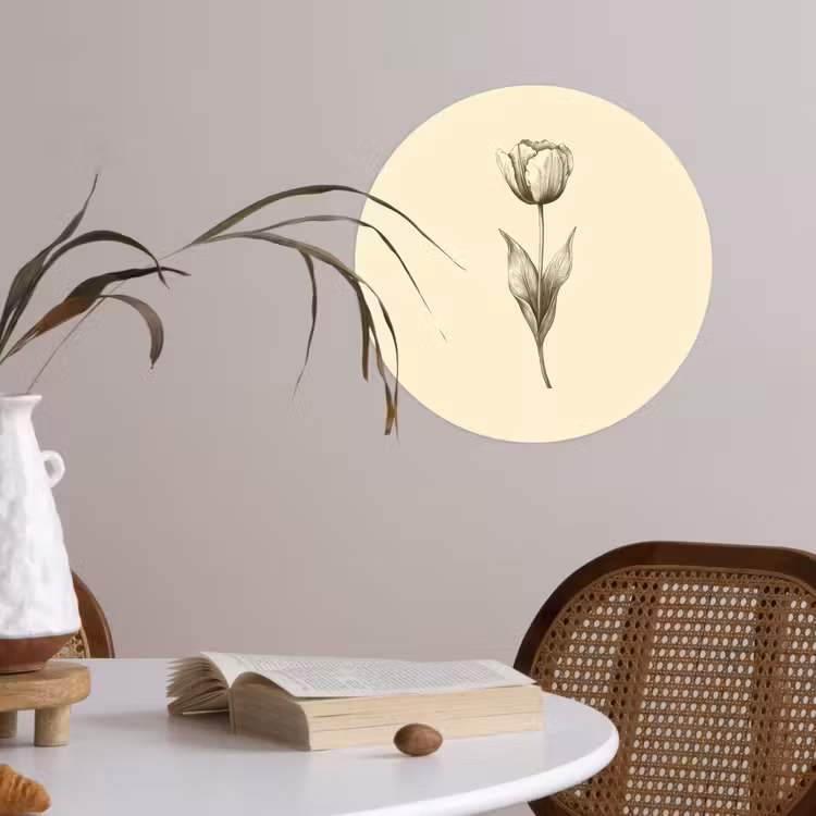 Behangcirkel - Illustratie - Tulp - Zwart — 4