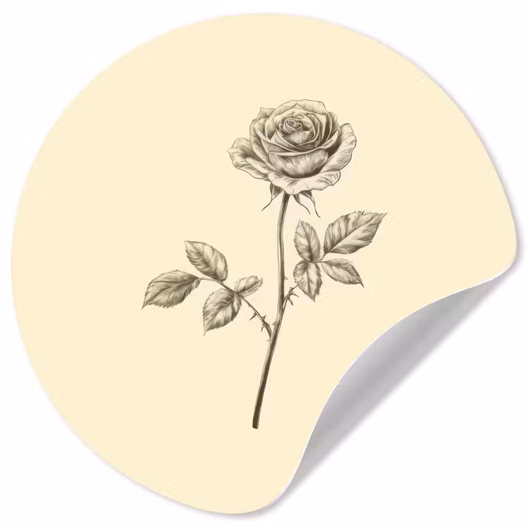 Behangcirkel - Illustratie - Zwart - Roos — 1