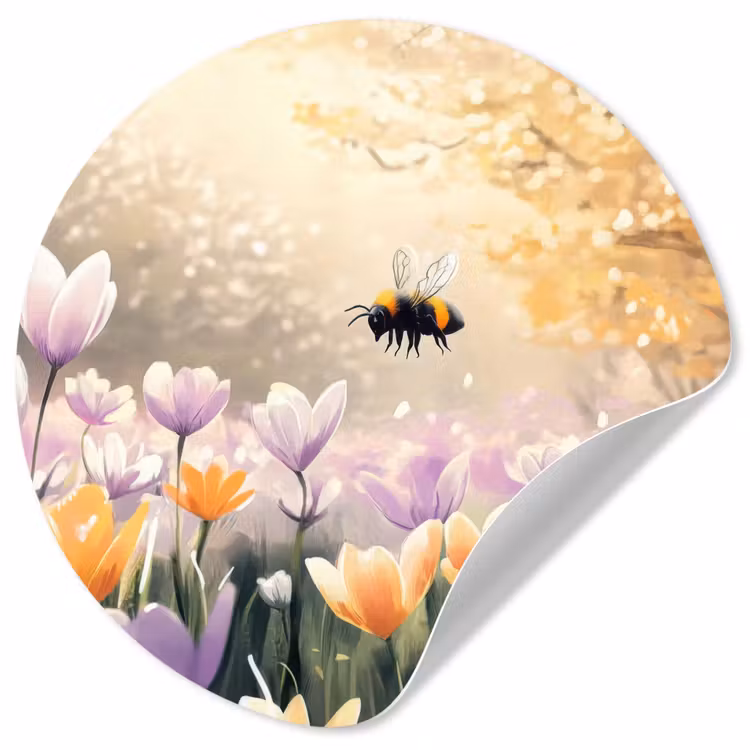 Behangcirkel - Viooltjes - bij - Zonlicht — 1