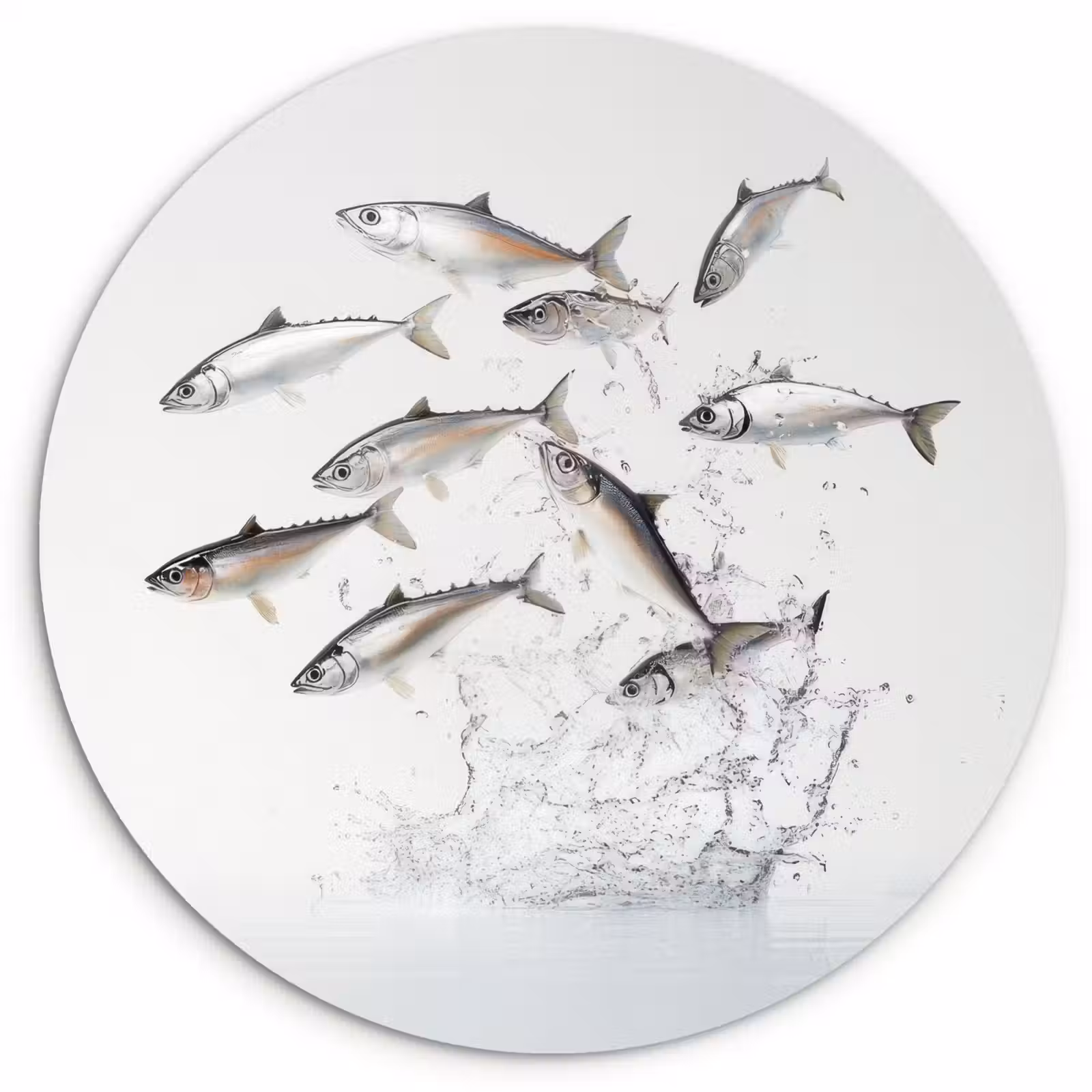Muurcirkel - Vissen - Water - Wit — 1