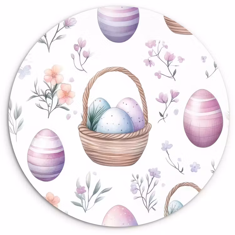 Muurcirkel - Bloemen - Paaseieren - Patroon — 1