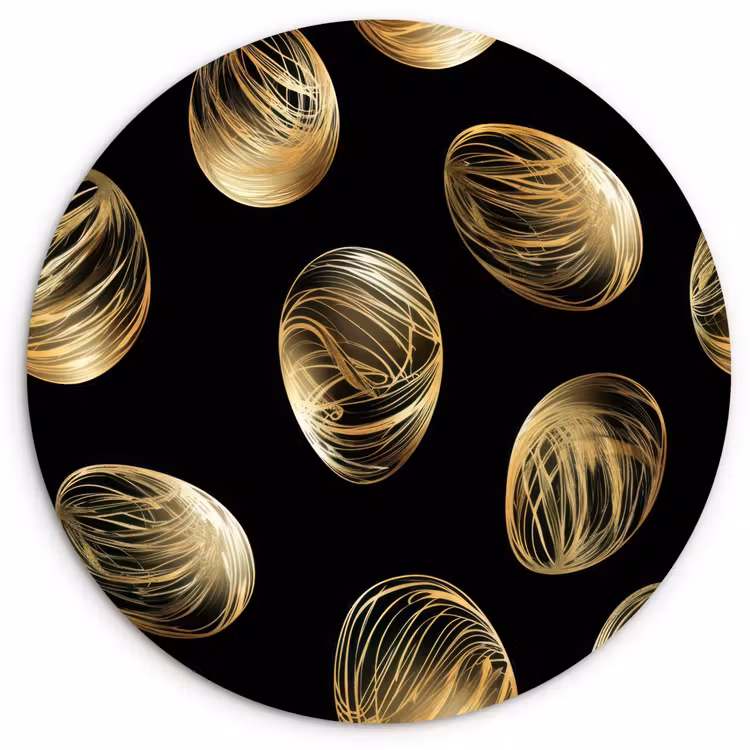 Muurcirkel - Eieren - Goud - Patroon — 1