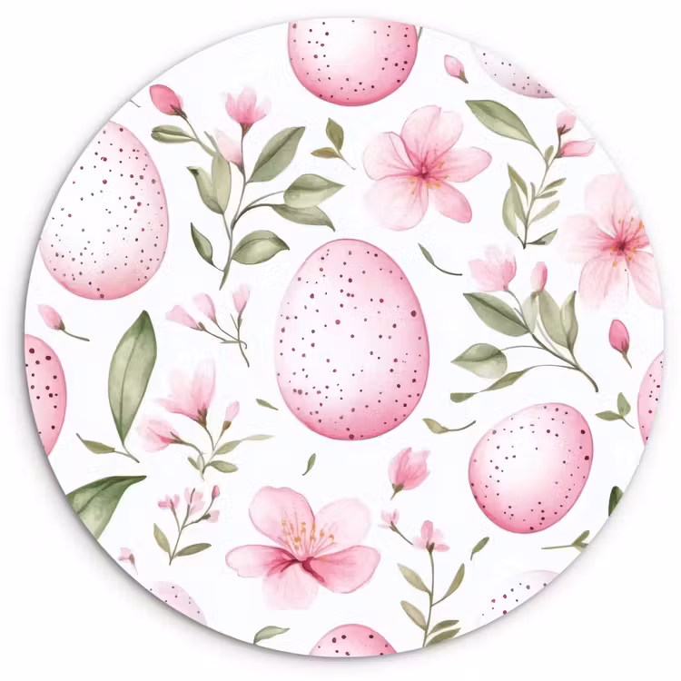 Muurcirkel - Patroon - Eieren - Roze - Pasen — 1