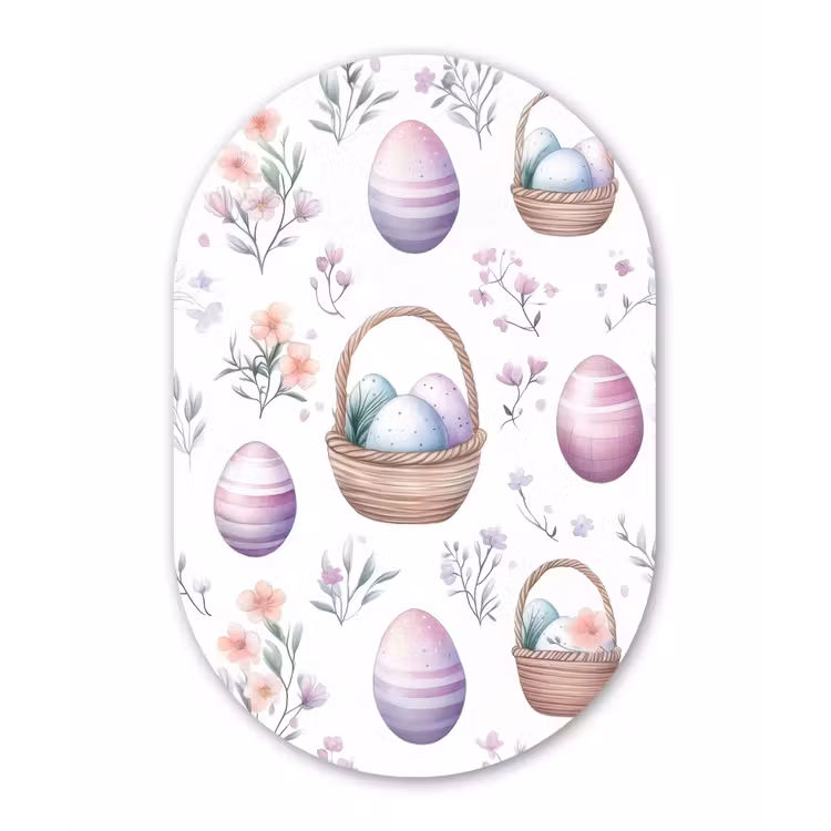 Muurovaal - Bloemen - Paaseieren - Patroon — 1