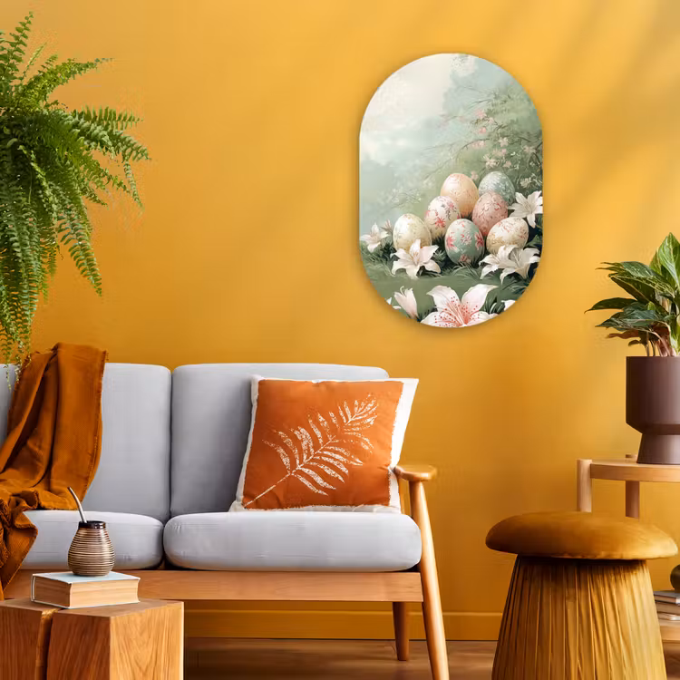 Muurovaal - Paaseieren - Pasteltinten - Bloemen — 2