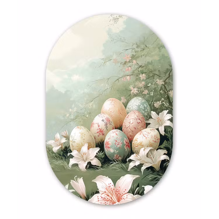 Muurovaal - Paaseieren - Pasteltinten - Bloemen — 3