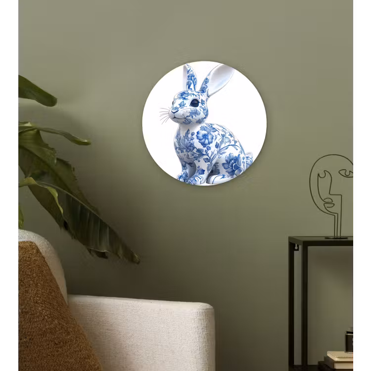 Muurcirkel - Delftsblauw - Haasje - Wit — 3