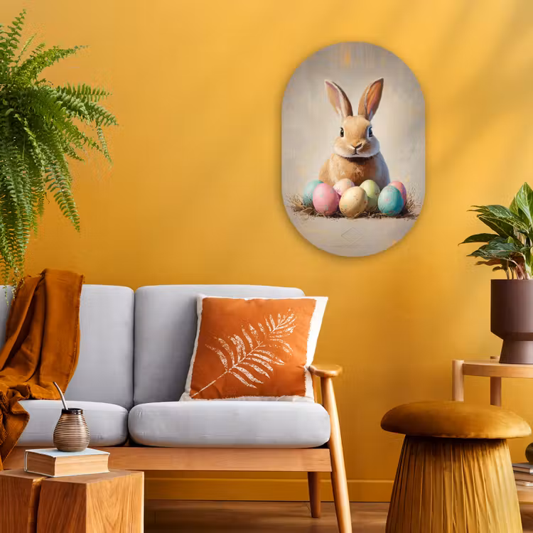 Muurovaal - Paashaas - Pastel - Eieren — 3