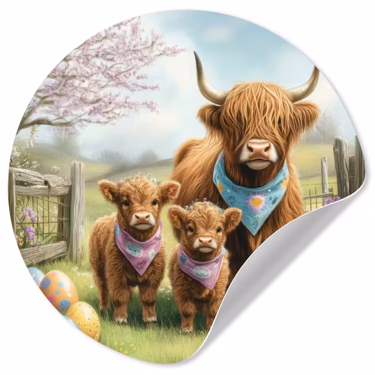 Behangcirkel - Schotsehooglanders - Paaseieren - Lente — 1