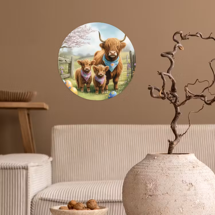 Behangcirkel - Schotsehooglanders - Paaseieren - Lente — 2