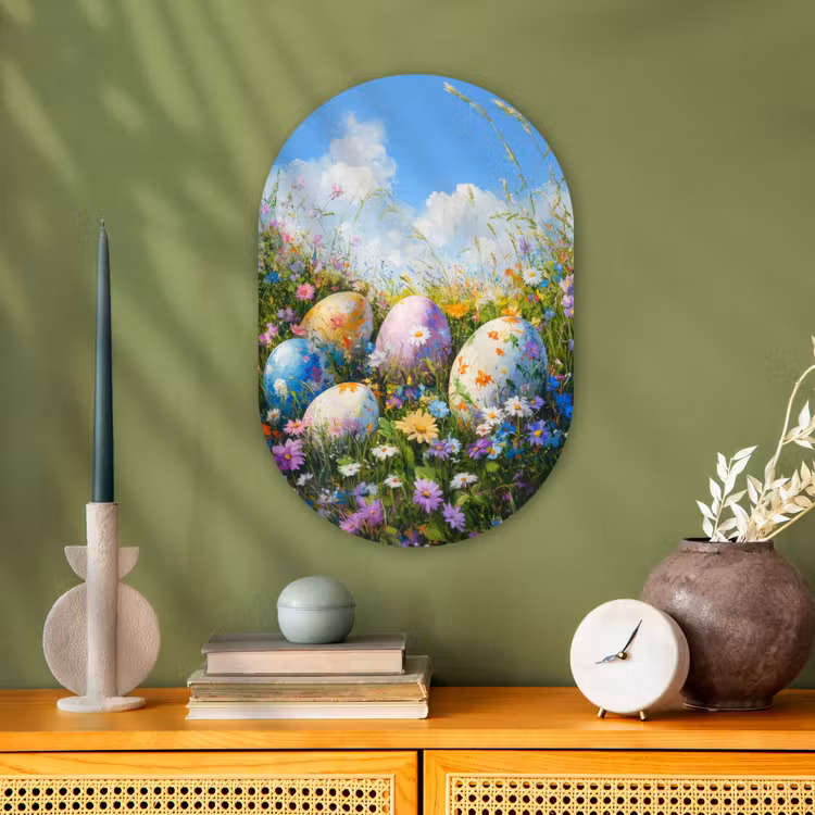 Muurovaal - Grasveld - Eieren - Bloemen — 2