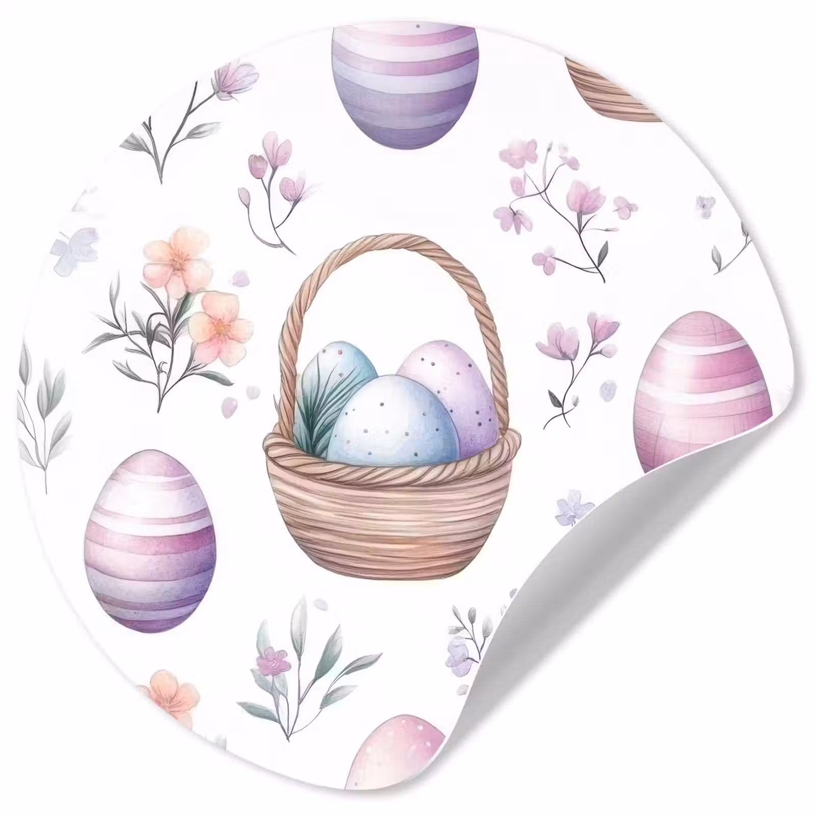 Behangcirkel - Bloemen - Paaseieren - Patroon — 1
