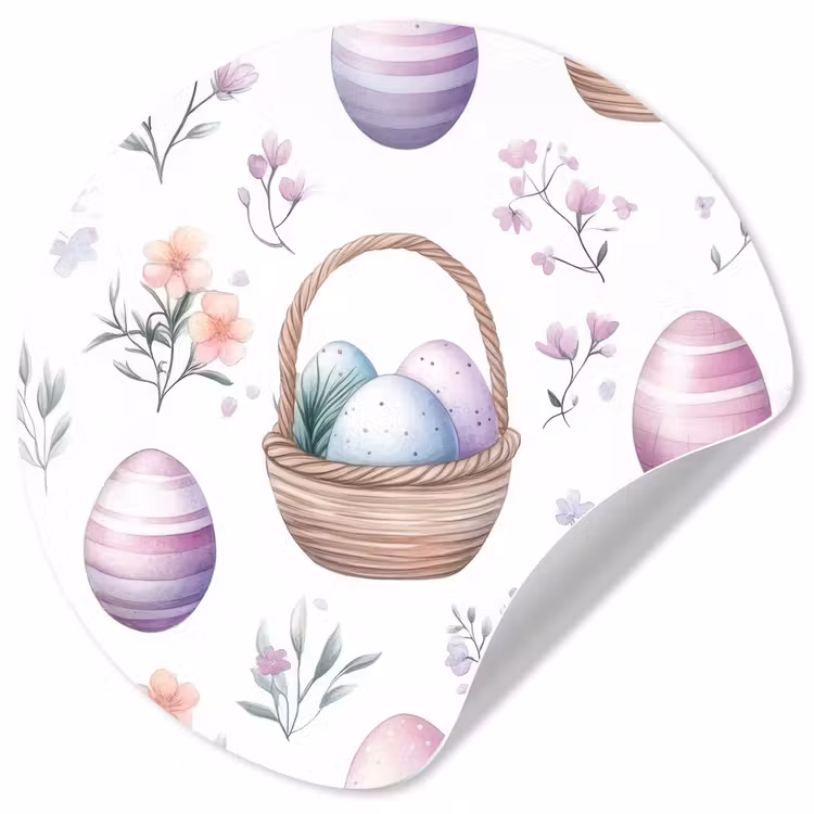 Behangcirkel - Bloemen - Paaseieren - Patroon — 1