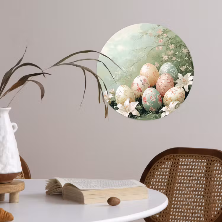 Behangcirkel - Paaseieren - Pasteltinten - Bloemen — 4