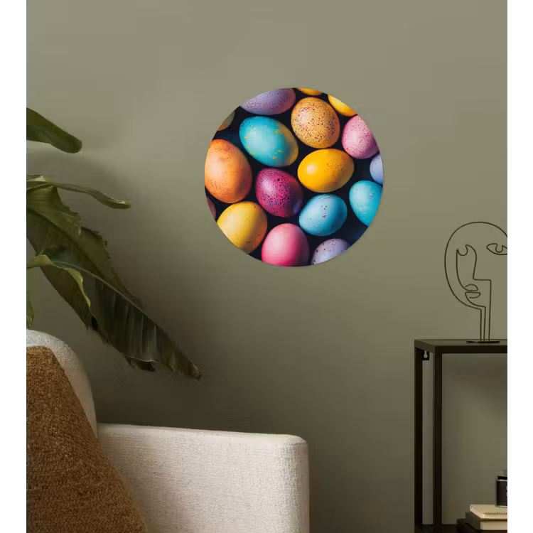 Behangcirkel - Kleurrijk - Paaseitjes - Spetters — 3