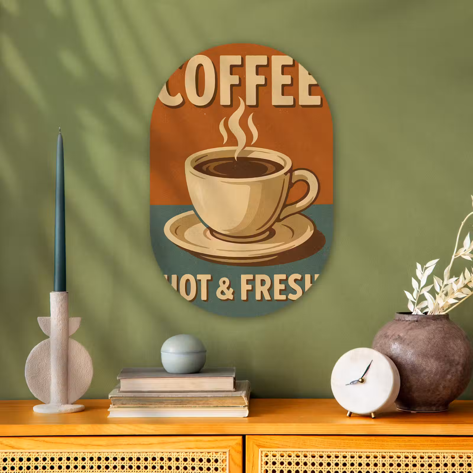 Muurovaal - Koffie - Kop - Vintage - Quote — 1