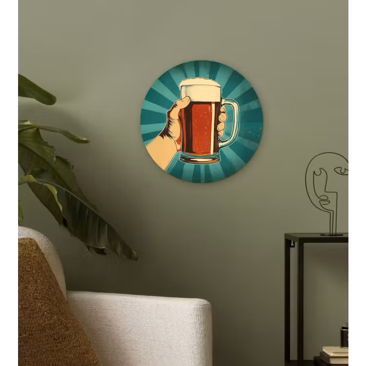 Muurcirkel - Bierglas - Schuim - Retro - Groen — 3