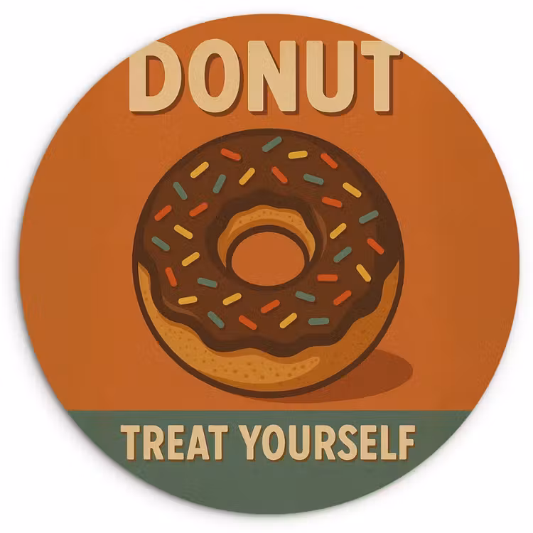 Muurcirkel - Donut - Spikkels - Kleurrijk - Quote — 1