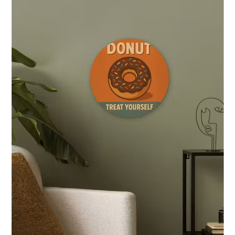 Muurcirkel - Donut - Spikkels - Kleurrijk - Quote — 3