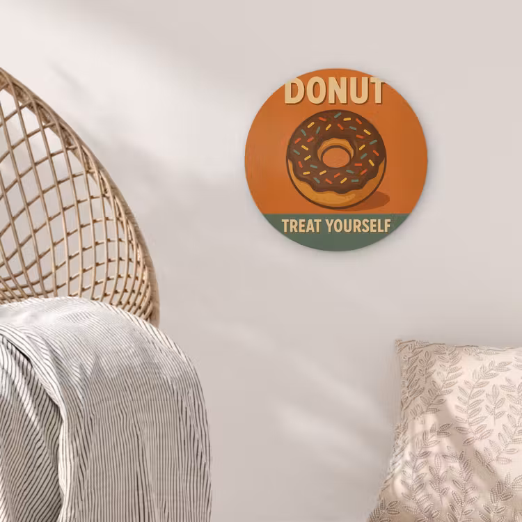 Muurcirkel - Donut - Spikkels - Kleurrijk - Quote — 5