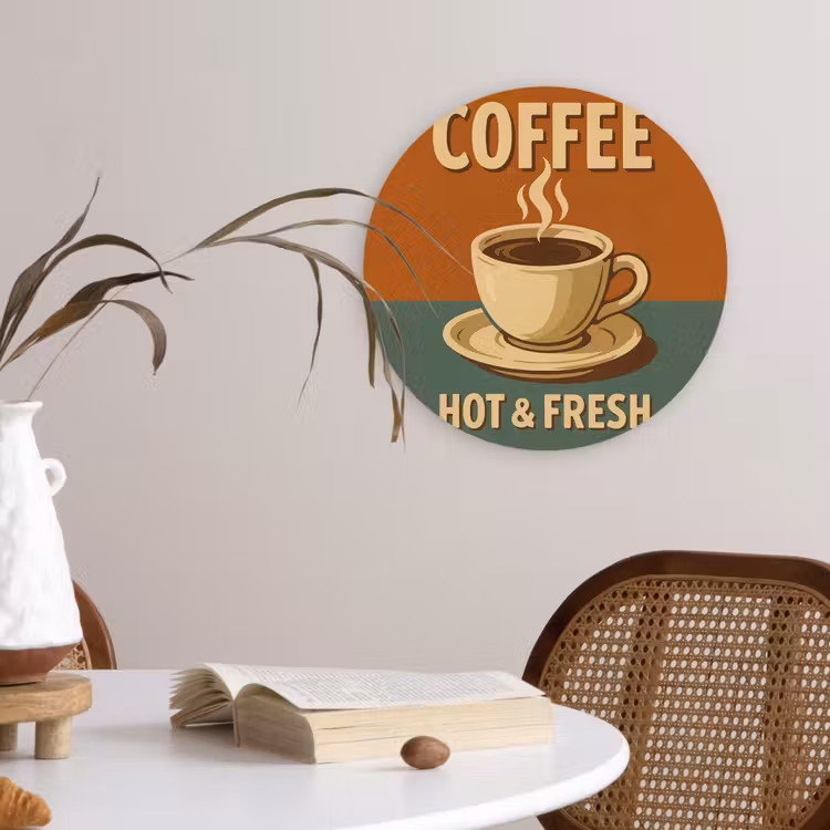 Muurcirkel - Koffie - Kop - Vintage - Quote — 4