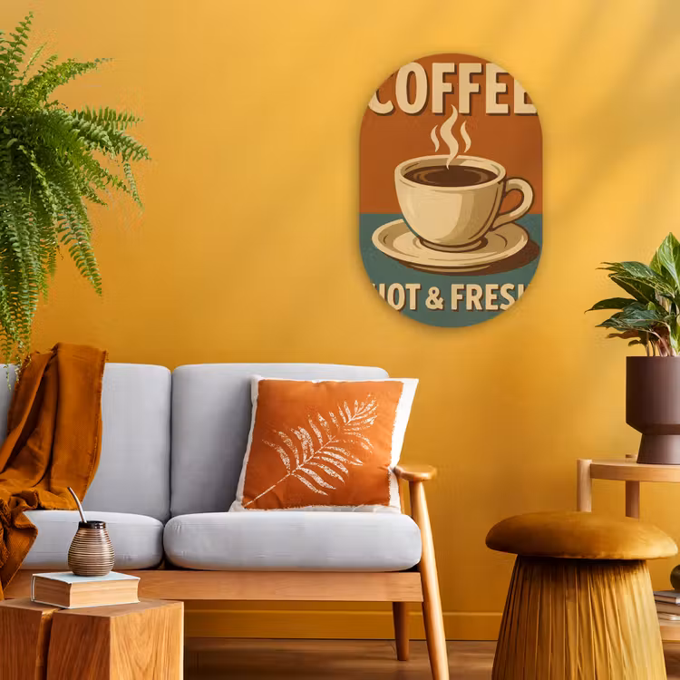 Muurovaal - Koffie - Kop - Vintage - Quote — 3