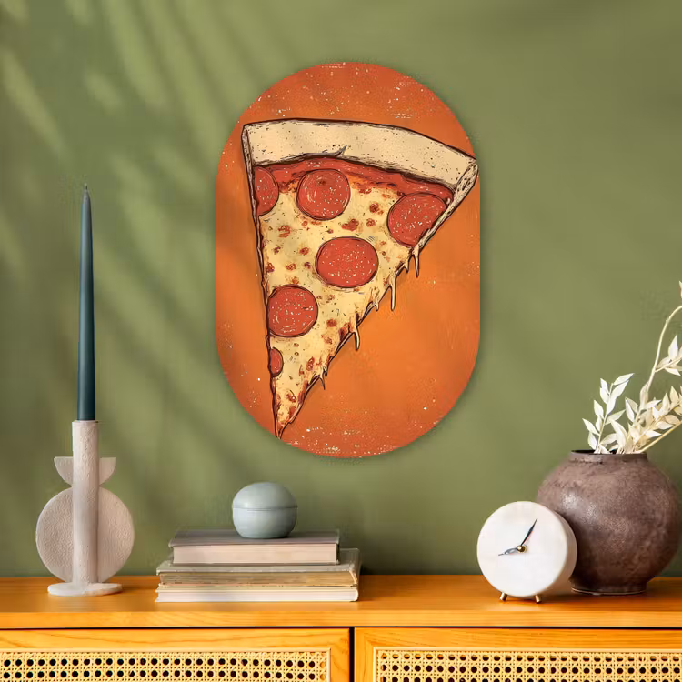 Muurovaal - Pizza - Kaas - Rood - Pepperoni — 1