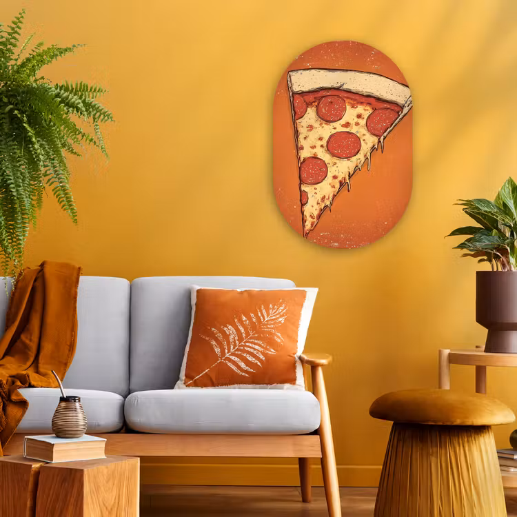 Muurovaal - Pizza - Kaas - Rood - Pepperoni — 2