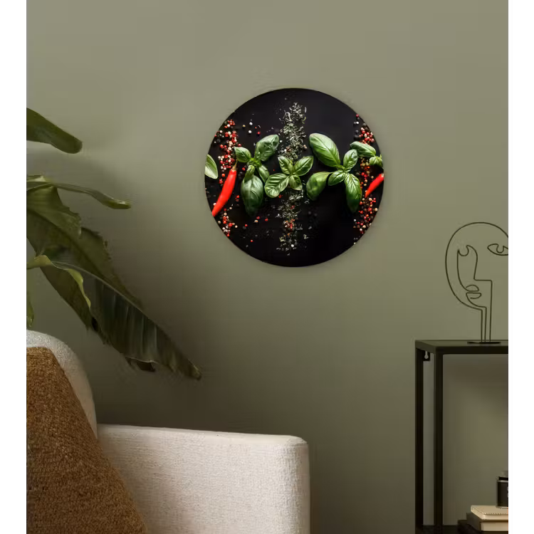 Muurcirkel - Chilipepers - Basilicum - Blaadjes - Rood — 3