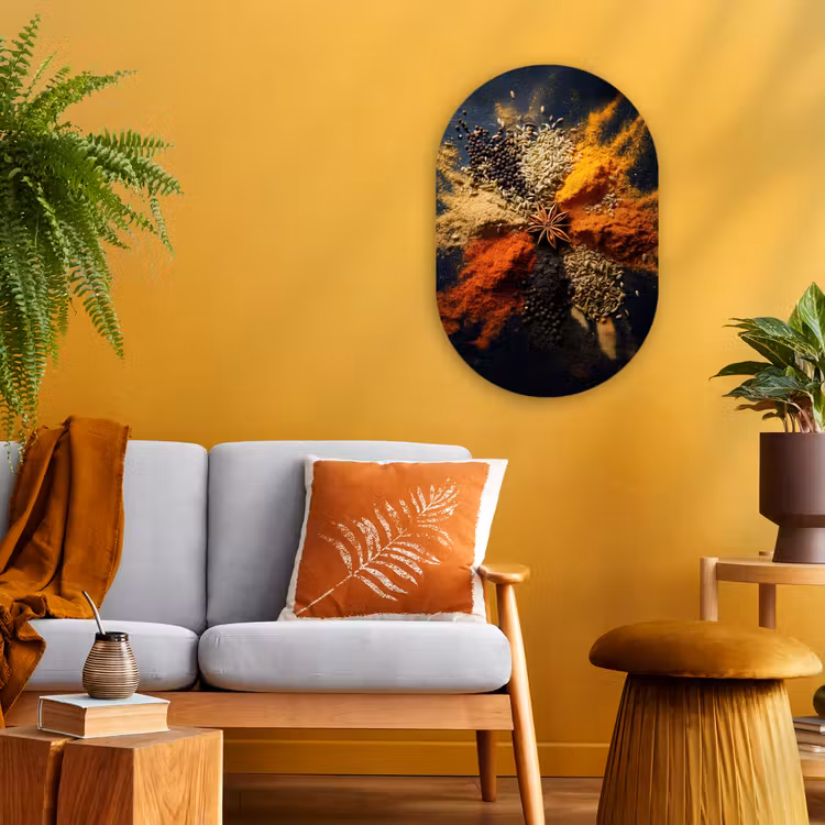 Muurovaal - Specerijen - Explosie - Oranje