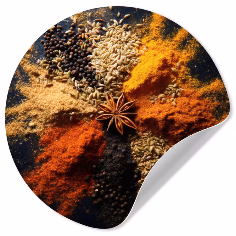 Behangcirkel - Specerijen - Explosie - Oranje