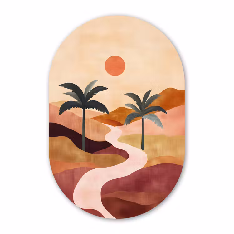 Muurovaal - Heuvels - Palmbomen - Abstract — 3