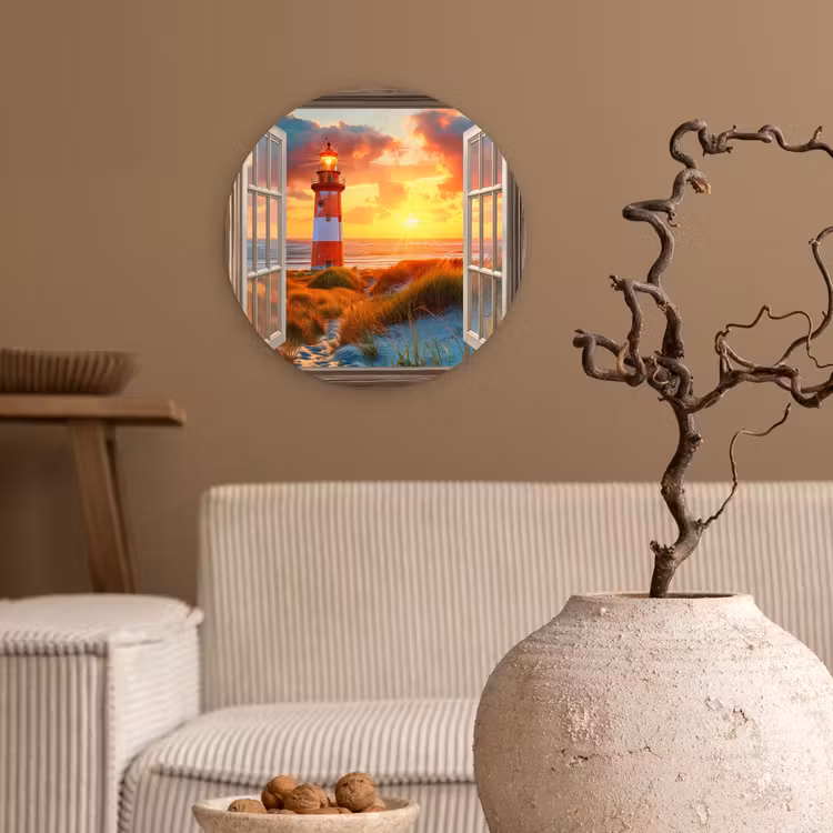 Muurcirkel - Doorkijk - Raam - Vuurtoren - Zonsondergang - Strand — 2