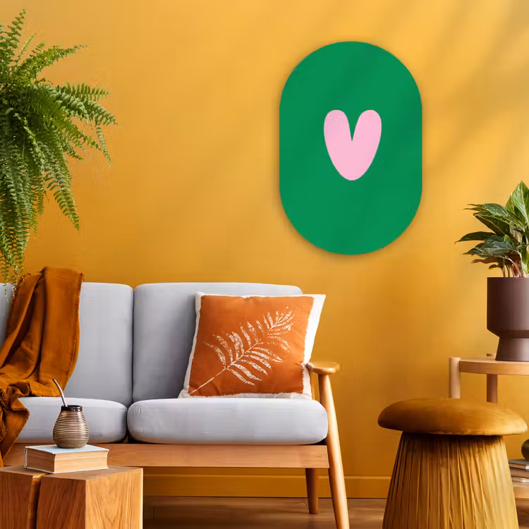 Muurovaal - Groen - Hart - Minimalistisch - Valentijn — 3