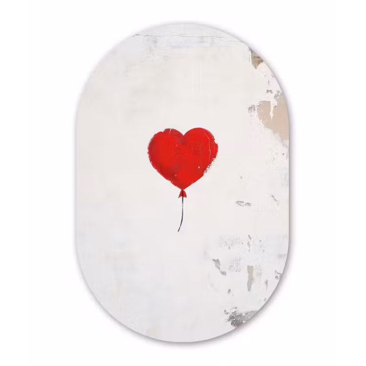 Muurovaal - Ballon - Rood - Hart — 1