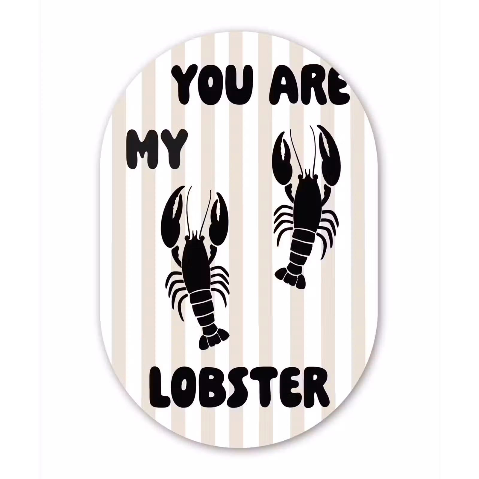 Muurovaal - Lobster - Beige - Minimalistisch — 1