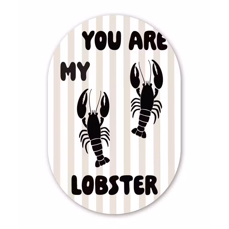 Muurovaal - Lobster - Beige - Minimalistisch — 1