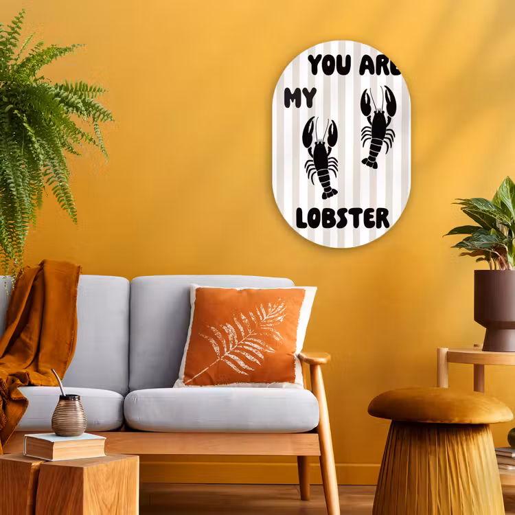 Muurovaal - Lobster - Beige - Minimalistisch — 2
