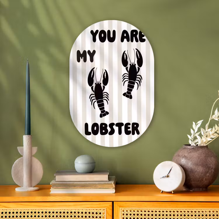Muurovaal - Lobster - Beige - Minimalistisch — 3